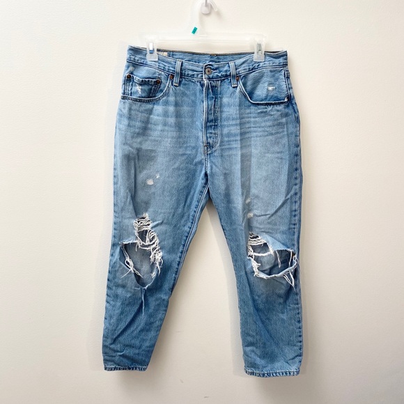 Levi’s 501 Distressed Straight Leg Rigid Jeans 31 - Picture 2 of 14